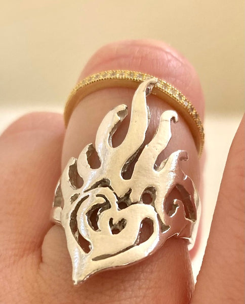 Sterling silver discount flame ring