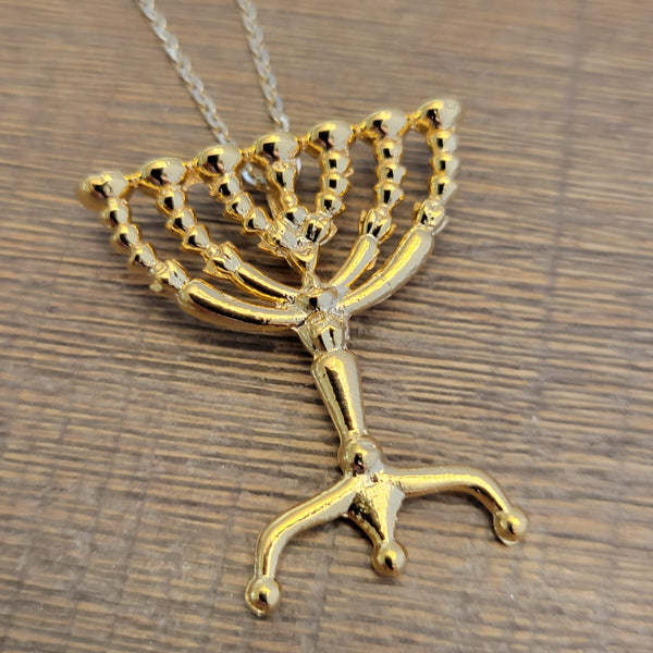 Gold Menorah Pendant #GMP1