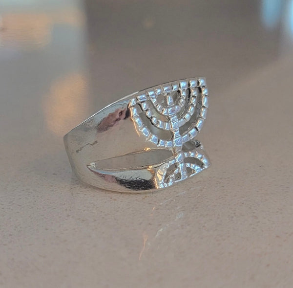 Sterling Silver Menorah Ring /SSM1