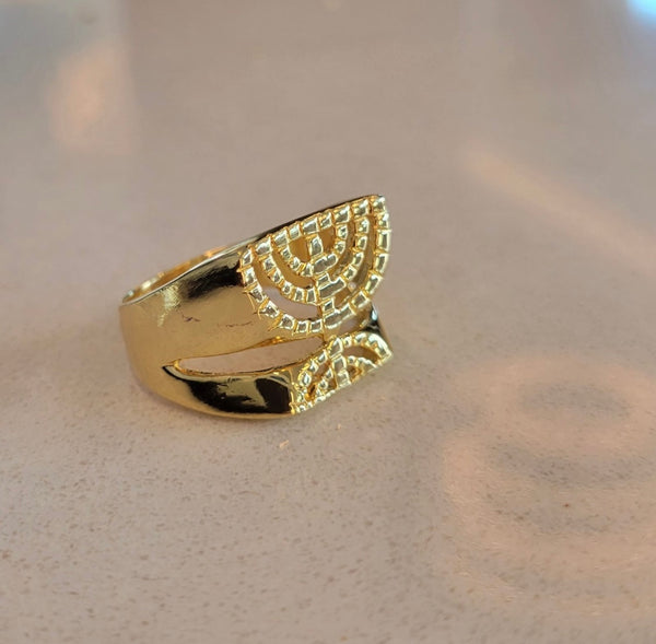 Gold Menorah Ring /#GM1