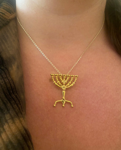 Gold Menorah Pendant #GMP1