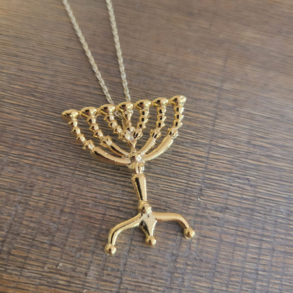 Gold Menorah Pendant #GMP1