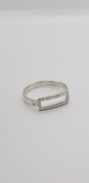 Rectangle hammered Ring -//#OPHR2