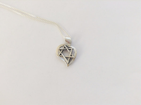 Star of David in a Heart Pendant / #S18