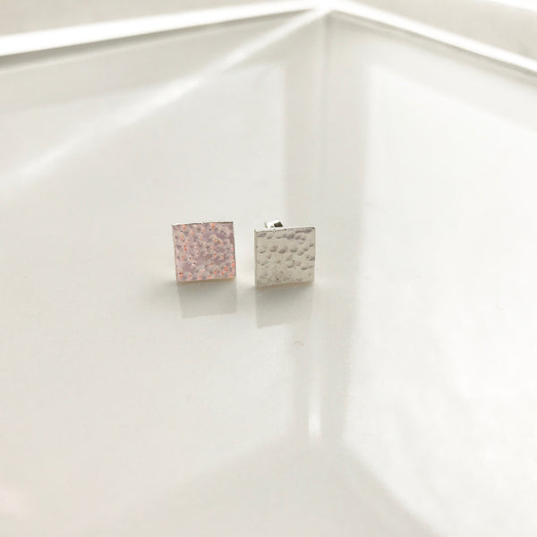 Hammered Square Studs - /#SHE2