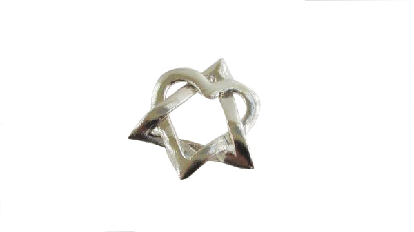 Star of David with Heart Pendant / #HD8