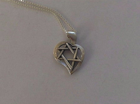 Star of David in a Heart Pendant / #S18