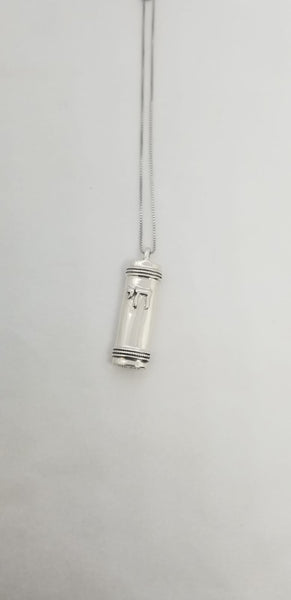 Chai Mezuzah Pendant (Silver) A#MPSI