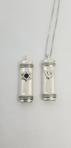 Chai Mezuzah Pendant (Silver) A#MPSI
